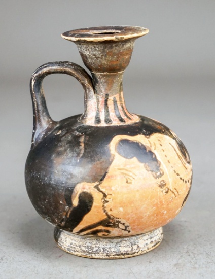 Greek Lekythos (Lady In Red) 4th Century-BC Pottery Vessel/Vase