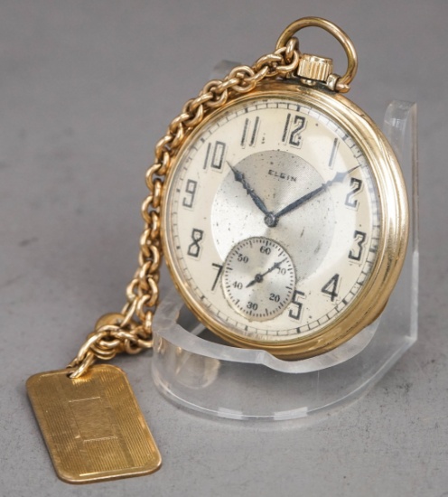 Elgin Pocket Watch w/ Chain & Fob, Ca. 1923