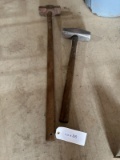 2 8lb. Sledge Hammers 2 different sized handles and heads with a splitting wedge