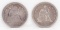 1857 & 1890 Seated Liberty Quarters