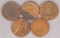 5 -US  Two Cent Pieces; 1864, 1865, 1866, 1867 & 1868