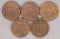 5 -US Two Cent Pieces; 2-1864, 1865, 1867 & 1868