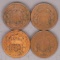 4 - US Two Cent Pieces; 2-1864, 1865 & 1868