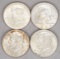 4 Kennedy Silver Half Dollars; 2-1964 & 2-1964-D