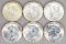 6 Kennedy 40% Silver Half Dollars; 3-1968-D & 3-1969-D