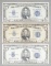 3 Series of 1934 A $5 Blue Seal Silver Certificates