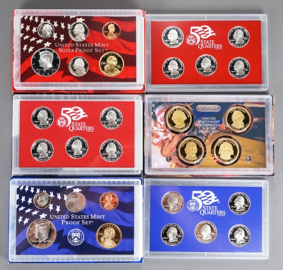 2004 U.S. Mint Silver Proof Set, 2006 State Quarter Proof Set, 2007 Proof Set (Includes