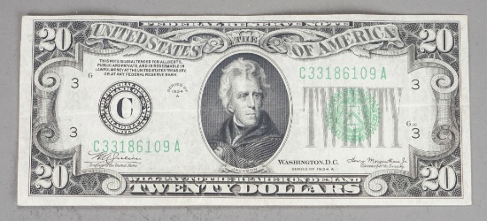 Series of 1934 $20 Federal Reserve Note; Bank of Philadelphia