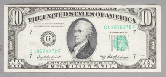 Series of 1950 B $10 Federal Reserve Note, Bank of Chicago