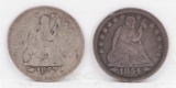 1853 &1854 Seated Liberty Quarters W/Arrows At Date