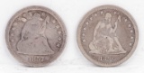 1857 & 1890 Seated Liberty Quarters