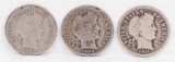 1907, 1909 & 1911 Barber Dimes