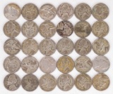 30 Wartime Nickels (35%Silver); Various Dates