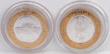 2 Limited Edition $10 Gaming Tokens, .999 Fine Silver (Sam's Town & Mirage)