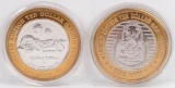2 Limited Edition $10 Gaming Tokens, .999 Fine Silver (Gold River & O'Shea's)