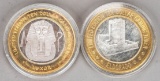 2 Limited Edition $10 Gaming Tokens, .999 Fine Silver (El Dorado & Luxor)