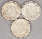 3 1964 Kennedy Silver Half Dollars