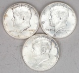 3 1964 Kennedy Silver Half Dollars