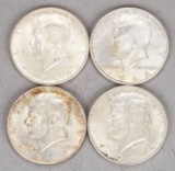 4 Kennedy Silver Half Dollars; 2-1964 & 2-1964-D