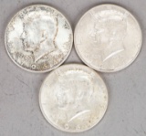 3 1964 Kennedy Silver Half Dollars