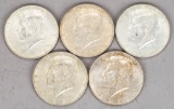 5 Kennedy 40% Silver Half Dollars; 2-1965, 1967, 1968-D & 1969-D