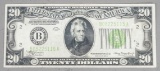 Series of 1934 $20 Federal Reserve Note; Bank of New York