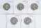 5 Washington Silver Quarters; 1935D, 1937D, 1940P, 1940S, 1941P
