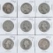 9 Washington Silver Quarters; 1932P, 2-1934P, 1935P, 1935S, 1936P, 1936D, 1936S, 1937P