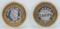 2 Limited Edition $10 Gaming Tokens, .999 Fine Silver (Caesar Palace & Harrah's)
