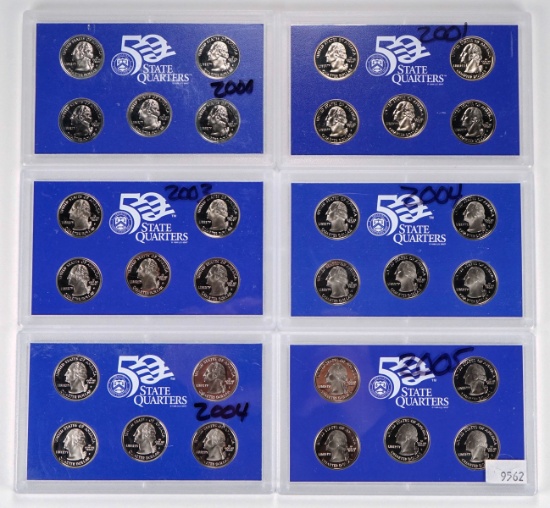6 U.S. Mint 50 State Quarters Proof Sets