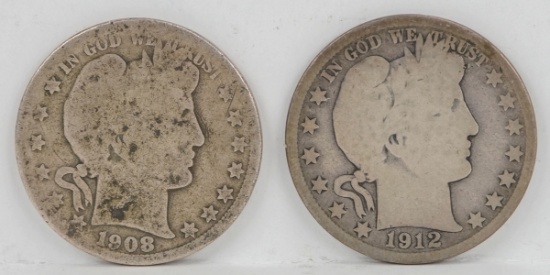 1908-O & 1912-S Barber Half Dollars