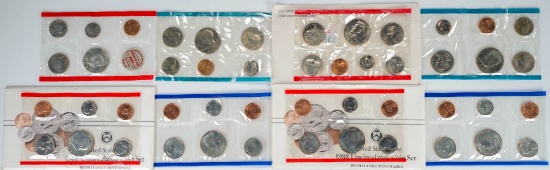 4-U.C. U.S. Mint Coin Sets; 1970(no envelope), 1980 & 2-1988