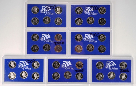 7 U.S. Mint 50 State Quarters Proof Sets