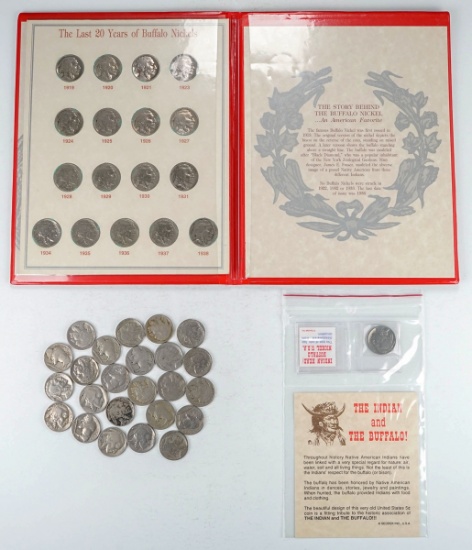 The Last 20 Years Of Buffalo Nickels Book + 24 Buffalo Nickels