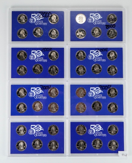 8 U.S. Mint 50 State Quarters Proof Sets,
