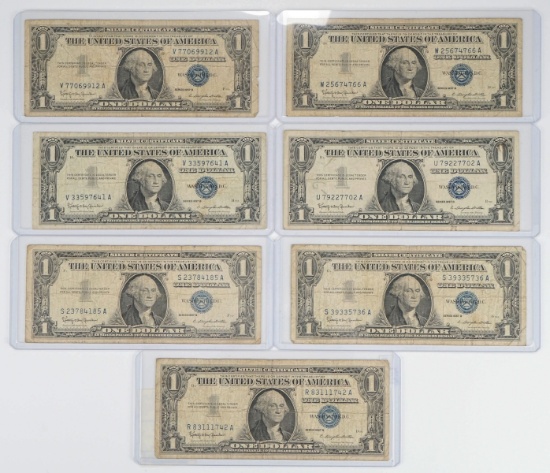 7 1957B Series $1 Silver Certificates