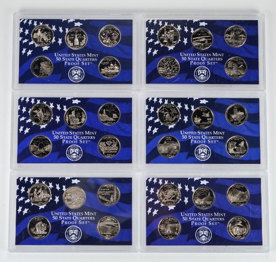 6 U.S. Mint 50 State Quarters Proof Sets