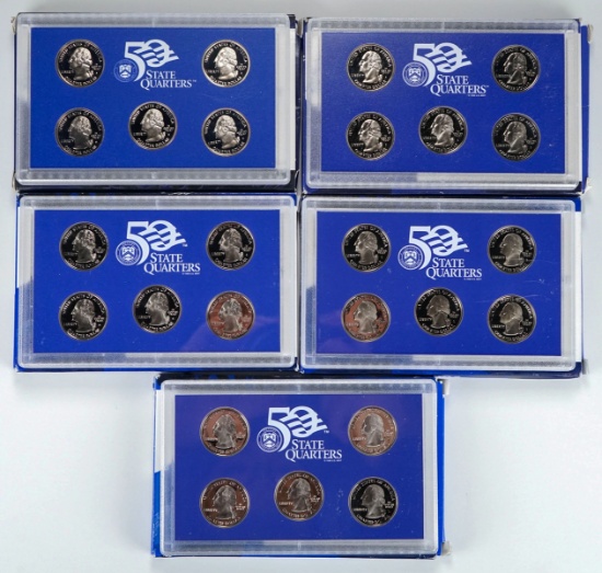 5 U.S. Mint 50 State Quarters Proof Sets