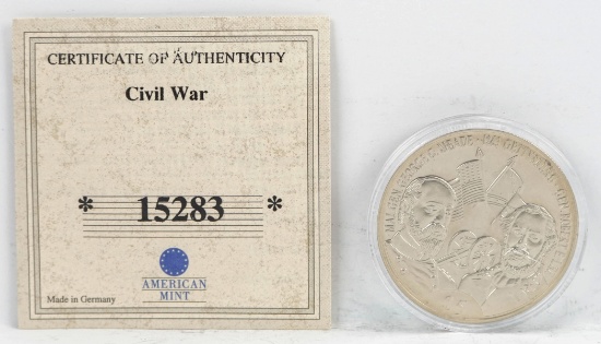 1999 $5 Gettysburg - Republic Of Liberia Silver Coin