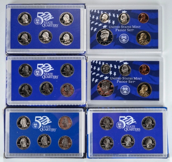 2-2000 U.S. Mint Proof Sets/Quarters;  2 U.S. Mint 50 State Quarter Proof Sets