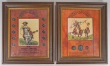 Framed Pony Express Mercury Dime Set & Framed Round Up Coin Collection Set