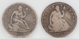 1875 & 1877 Seated Liberty Half Dollars