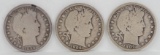 1899, 1906-D  & 1907-D Barber Half Dollars