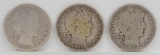 1907-S, 1907-O  & 1908-D Barber Half Dollars