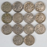 14 Buffalo Nickels, Various Dates/Mints