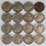 16 Buffalo Nickels, Various Dates/Mints
