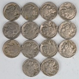 14 Buffalo Nickels, Various Dates/Mints
