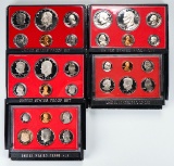 5 U.S. Mint Proof Sets; 1974, 1977, 1978, 1980 & 1982