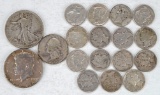 1943 Half, 1966 40% Silver Kennedy Half, 1944 Quarter & 15 Silver Dimes