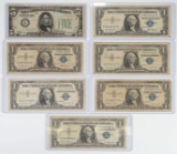1934 $5 Green Seal Reserve Note, 6 1957 $1 Silver Certificates